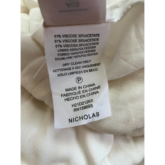 Nicholas Christina Side Tie Mini Dress White Sweetheart Neckline Sheath US 6 - Picture 11 of 13